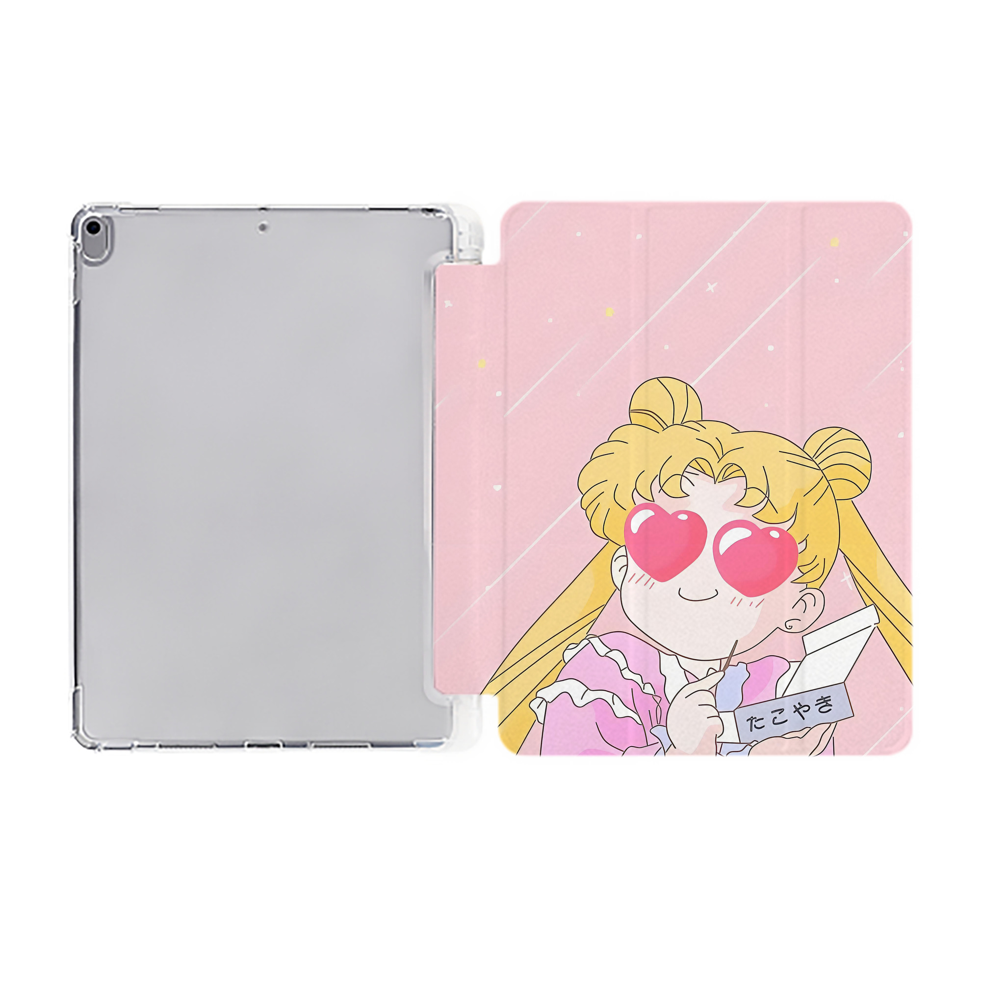 （画像用） 美少女戦士セーラームーン Sailor Moon IPad ケース ペン収納付き 三つ折りスタンド PUレザー×シリコン 対応機種9.5/10.5/10.9インチ